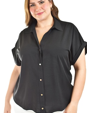 Blusa camisera Roman Fashion manga corta para mujer