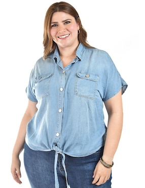 Blusa camisera Roman Fashion manga corta para mujer