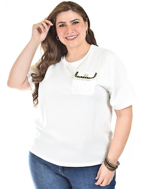 Blusa Roman Fashion manga corta para mujer