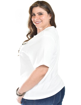 Blusa Roman Fashion manga corta para mujer