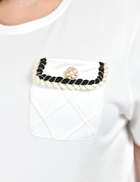 Blusa Roman Fashion manga corta para mujer