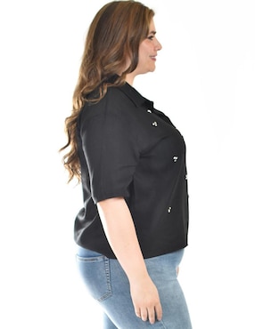 Blusa camisera Roman Fashion manga corta para mujer