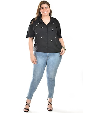 Blusa camisera Roman Fashion manga corta para mujer