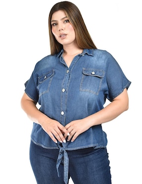 Blusa camisera Roman Fashion manga corta para mujer