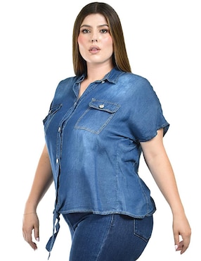 Blusa camisera Roman Fashion manga corta para mujer