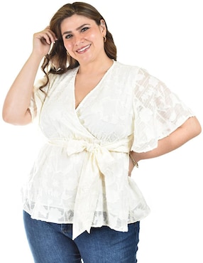 Blusa Roman Fashion manga corta para mujer