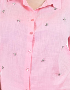 Blusa camisera Roman Fashion manga corta para mujer