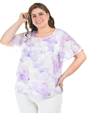 Blusa Roman Fashion manga corta para mujer