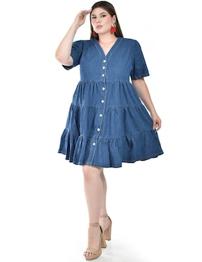 Vestido a la rodilla casual Roman Fashion para mujer