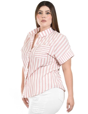 Blusa camisera Roman Fashion manga corta para mujer