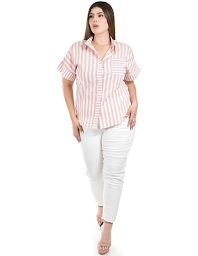 Blusa camisera Roman Fashion manga corta para mujer