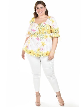 Blusa Roman Fashion manga al codo para mujer