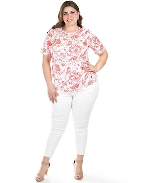 Blusa Roman Fashion manga corta para mujer
