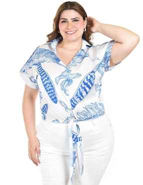 Blusa Roman Fashion manga corta para mujer