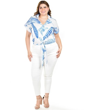 Blusa Roman Fashion manga corta para mujer