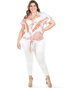 Blusa Roman Fashion manga corta para mujer