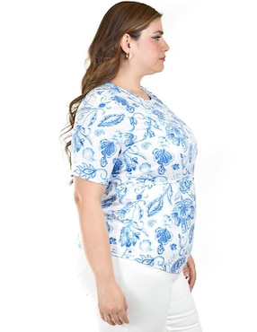 Blusa Roman Fashion manga corta para mujer