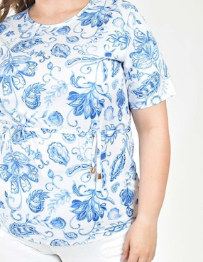 Blusa Roman Fashion manga corta para mujer