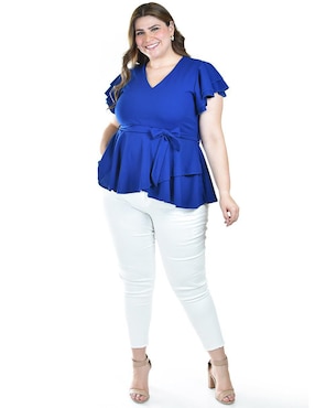 Blusa Roman Fashion manga corta para mujer
