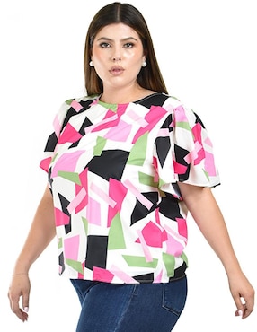 Blusa Roman Fashion manga corta para mujer