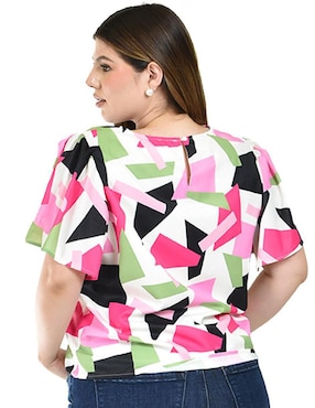 Blusa Roman Fashion manga corta para mujer
