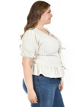 Blusa Roman Fashion manga corta para mujer