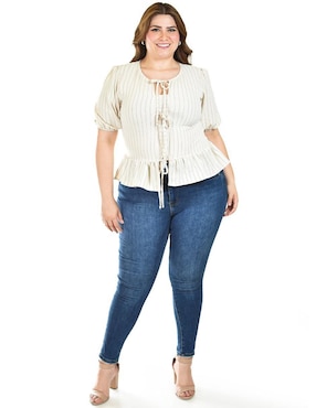 Blusa Roman Fashion manga corta para mujer