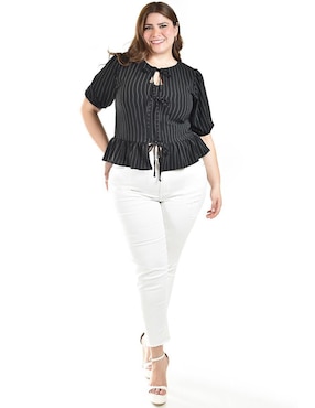 Blusa Roman Fashion manga corta para mujer