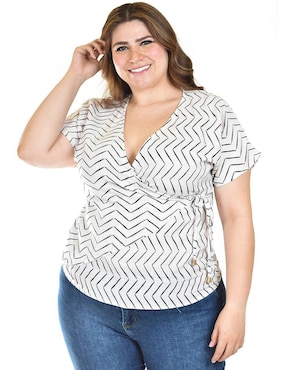 Blusa Roman Fashion manga corta para mujer