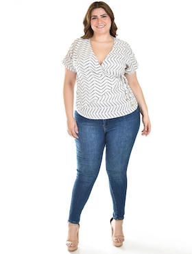 Blusa Roman Fashion manga corta para mujer
