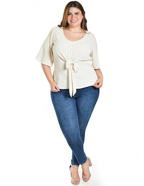 Blusa Roman Fashion manga corta para mujer