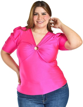 Blusa Roman Fashion manga corta para mujer