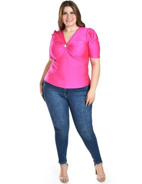 Blusa Roman Fashion manga corta para mujer