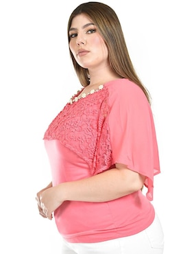 Blusa Roman Fashion manga corta para mujer