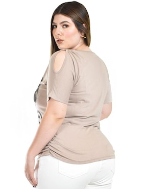 Blusa Roman Fashion manga corta para mujer