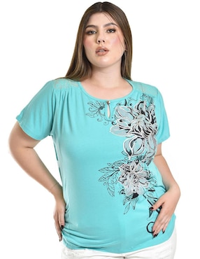 Blusa Roman Fashion manga corta para mujer