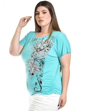 Blusa Roman Fashion manga corta para mujer