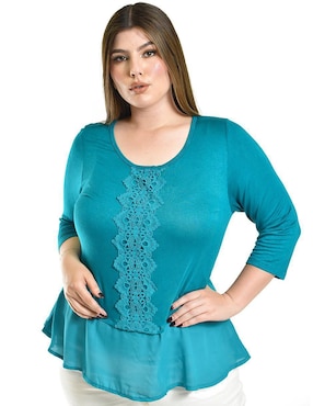 Blusa Roman Fashion manga 3/4 para mujer