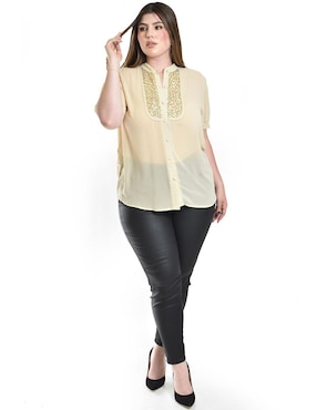Blusa Roman Fashion manga corta para mujer