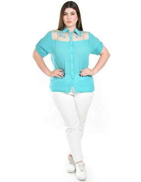 Blusa Roman Fashion manga corta para mujer