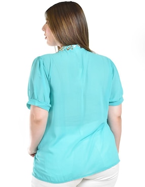 Blusa Roman Fashion manga corta para mujer