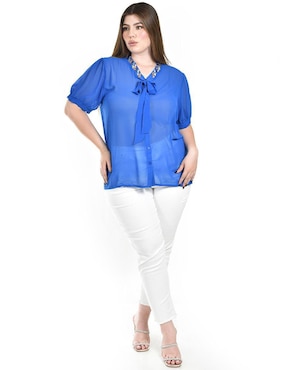 Blusa Roman Fashion manga corta para mujer