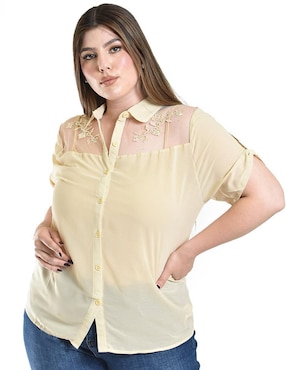 Blusa Roman Fashion manga corta para mujer