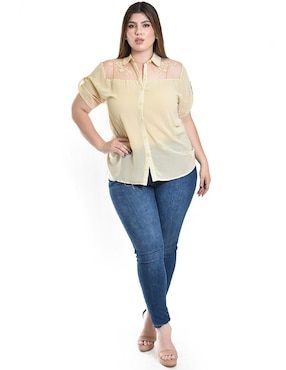 Blusa Roman Fashion manga corta para mujer