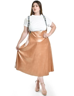 Falda midi Roman Fashion a la cintura alta