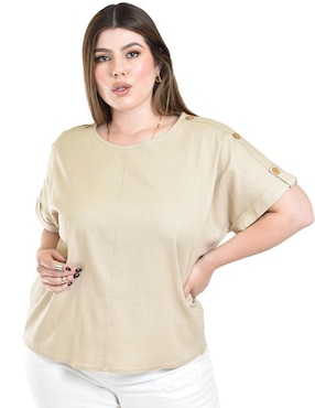 Blusa Roman Fashion manga corta para mujer