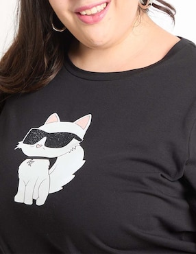 Playera manga corta Karl Lagerfeld Paris cuello redondo para mujer