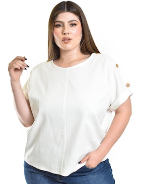 Blusa Roman Fashion manga corta para mujer