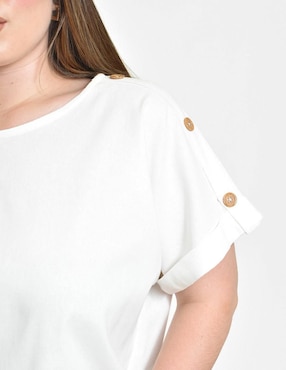 Blusa Roman Fashion manga corta para mujer