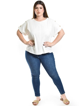 Blusa Roman Fashion manga corta para mujer